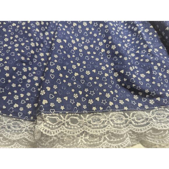 Girls Handmade Fit and Flare Dress Knit bodice lace trim back to school sz 2t - Picture 3 of 10